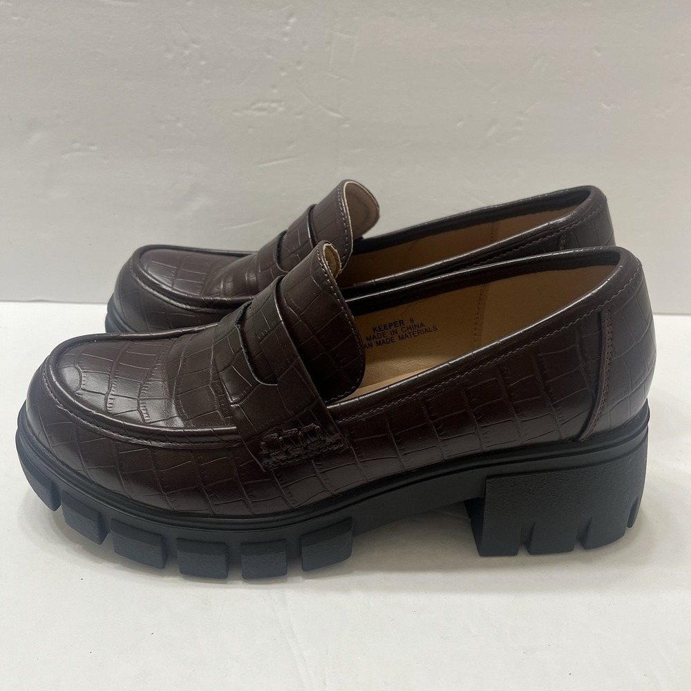 Hey Girl By Corky's Keeper Dark Brown Crocodile Embossed Chunky Loafer Women's 8 - Picture 5 of 6